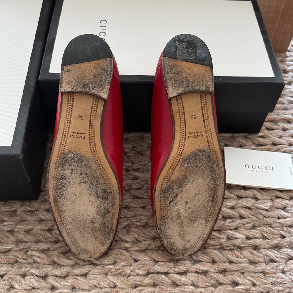 Gucci Red Slip-On Loafers - Picture 6 of 7